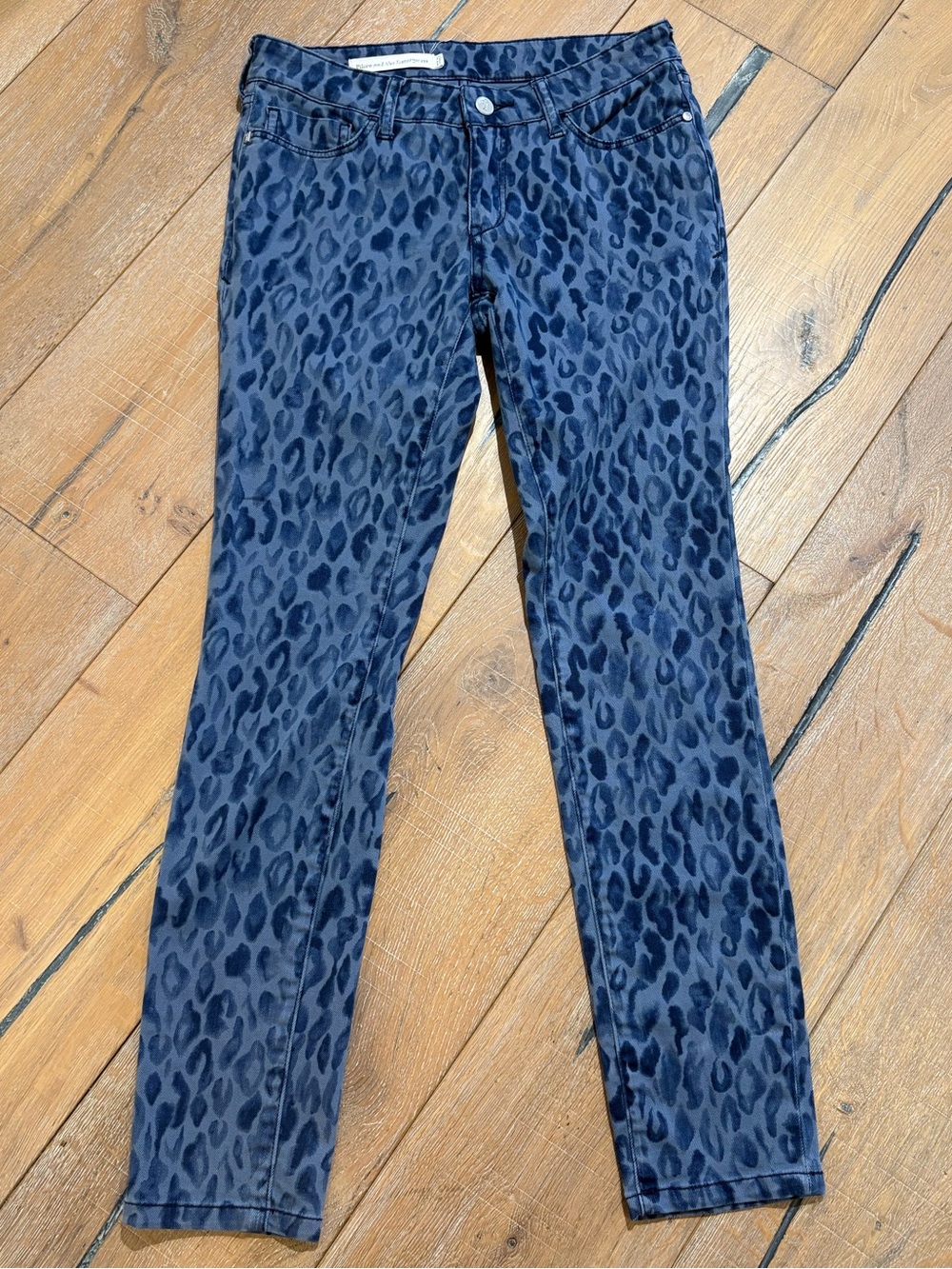 Anthropologie Pilcro & The Letterpress Blue Leopard Print Skinny Jeans